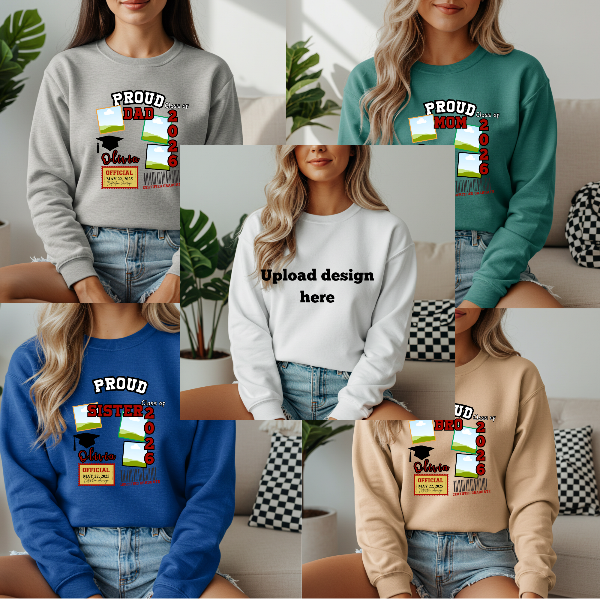 Custom Printed Crew Neck Sweatshirts